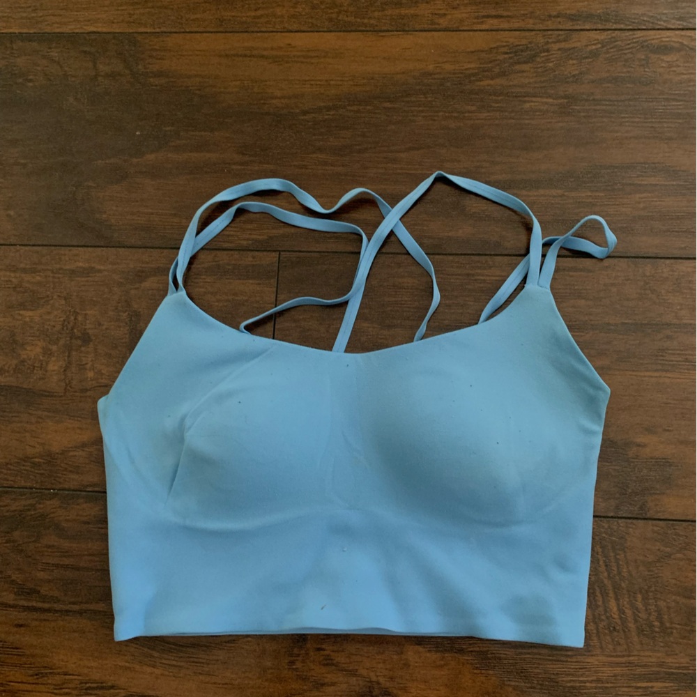 Aerie Light Blue Strappy Sports Bra
